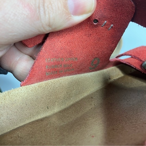 Yokono 2 strap leather sandals made in Spain red leather size 9 - Picture 7 of 10